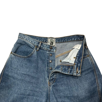 GAULTIER JEANS 00's Logo-Print Denim Pants Indigo Size 48