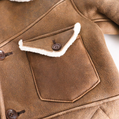 ISAMUKATAYAMA BACKLASH Mouton Leather Jacket Brown Size M