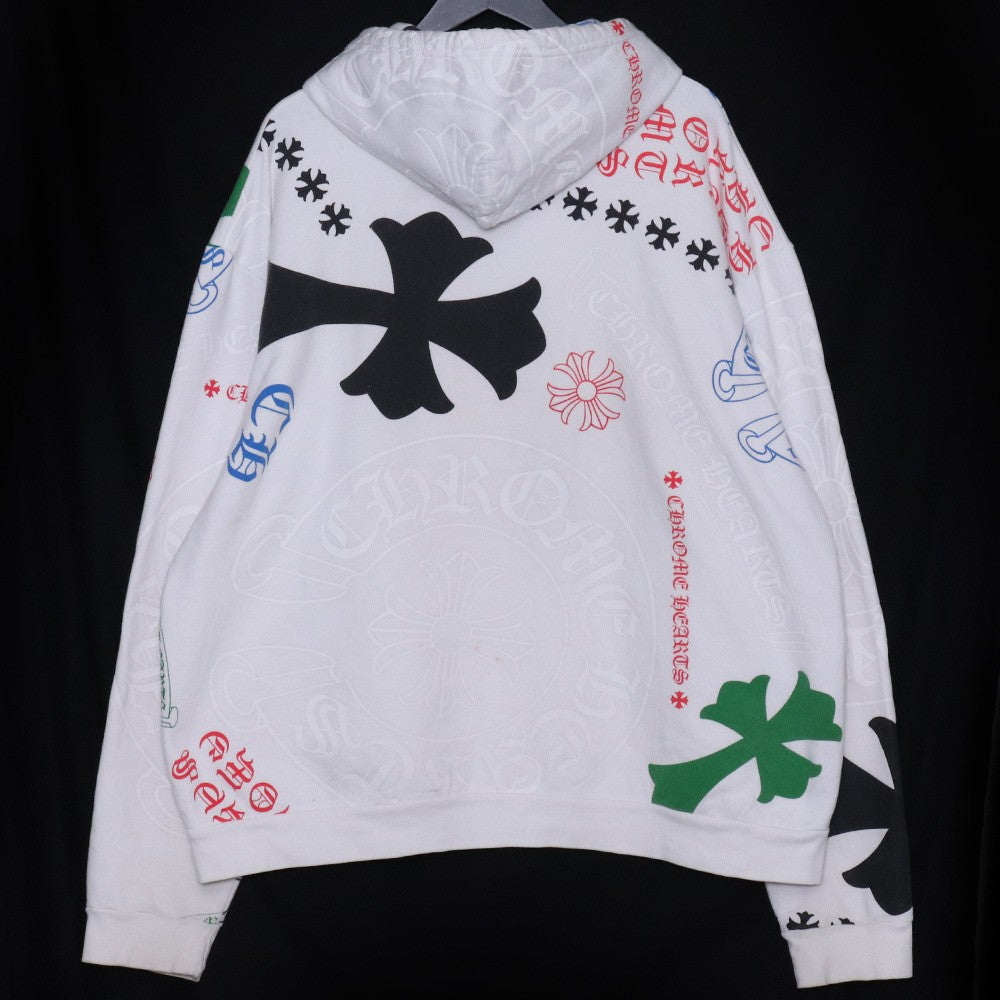 CHROME HEARTS Stencil Print Hoodie White Size L