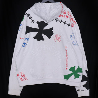 CHROME HEARTS Stencil Print Hoodie White Size L