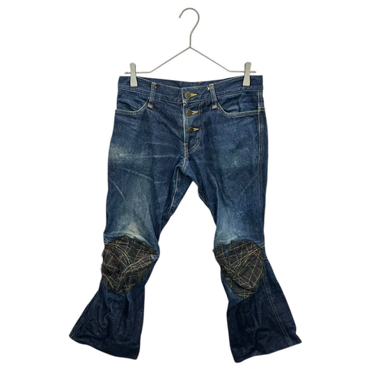 Christopher Nemeth 00s Yellow-Stitch Cropped Denim Pants Size S