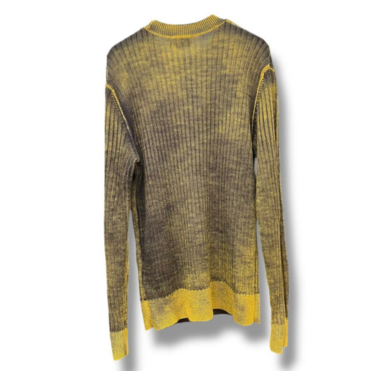 DIESEL K-ANDELERO Crew Neck Knit Sweater Yellow Size XL