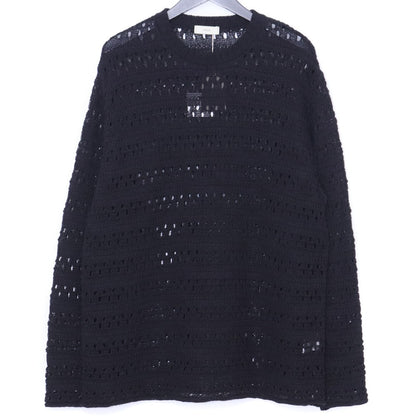 STEAF 26SS Hod Carrier Mesh Crewneck Sweater Black Size L