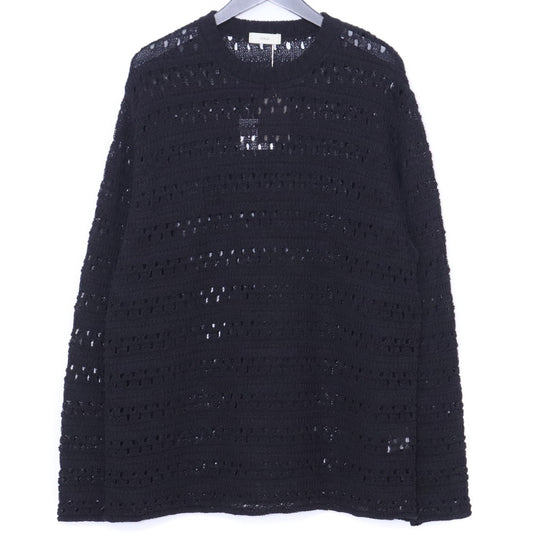 STEAF 26SS Hod Carrier Mesh Crewneck Sweater Black Size L