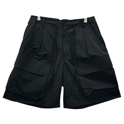Name. 26SS Nylon Twill One Tuck Cargo Shorts Black Size 1