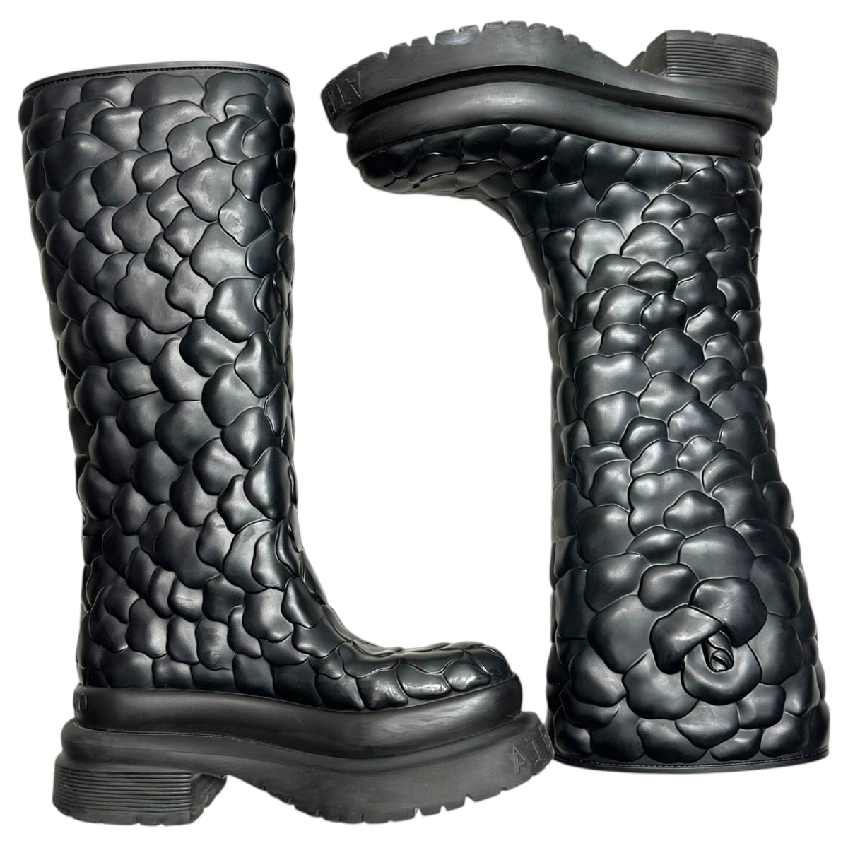 VALENTINO Atelier 03 Rose Rubber Platform Rain Boots Size 38