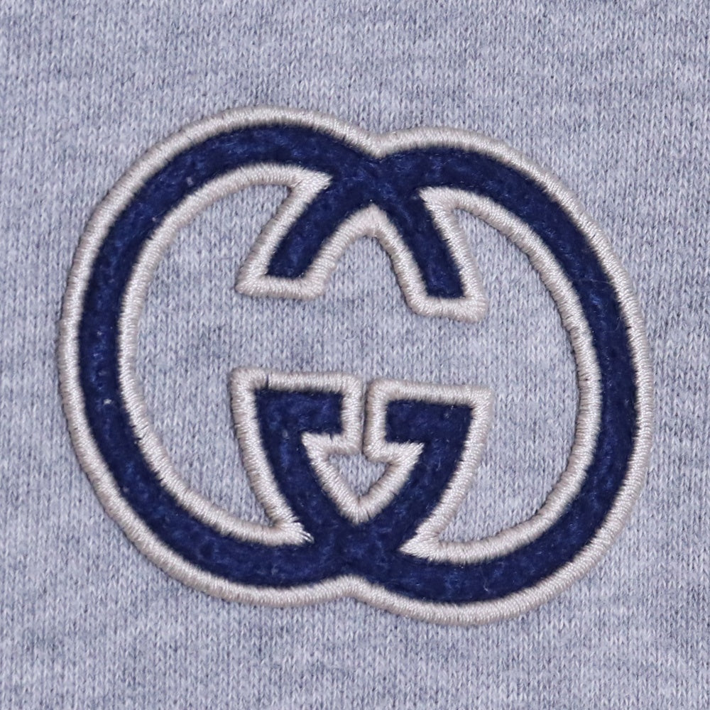 GUCCI 23AW Interlocking G Cotton Jersey Hoodie Gray Size L