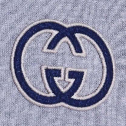 GUCCI 23AW Interlocking G Cotton Jersey Hoodie Gray Size L