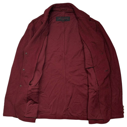 COMME des GARCONS HOMME 05AW Piqué 3-Button Wine Red Jacket Size M