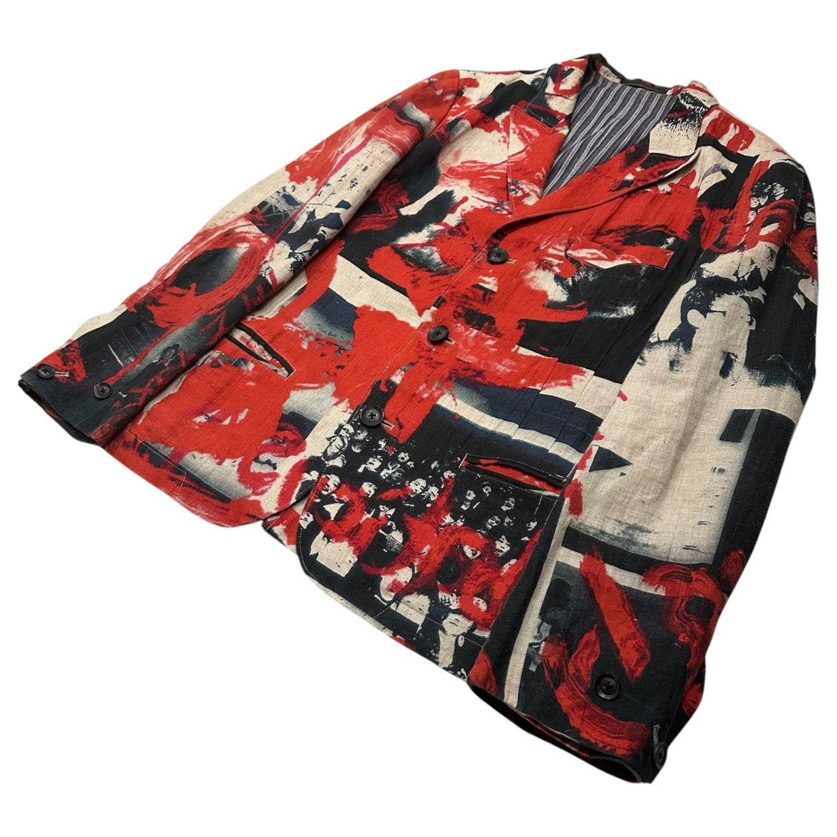 YOHJI YAMAMOTO POUR HOMME 18SS Collage Linen Jacket Size 2