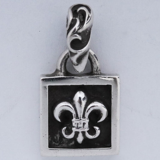 CHROME HEARTS Framed BS Fleur Necklace Charm Silver Size F
