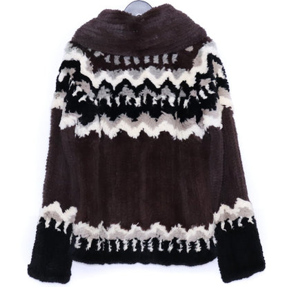 Isamu Katayama Backlash Rabbit Fur Knit/Suede Brown Size M