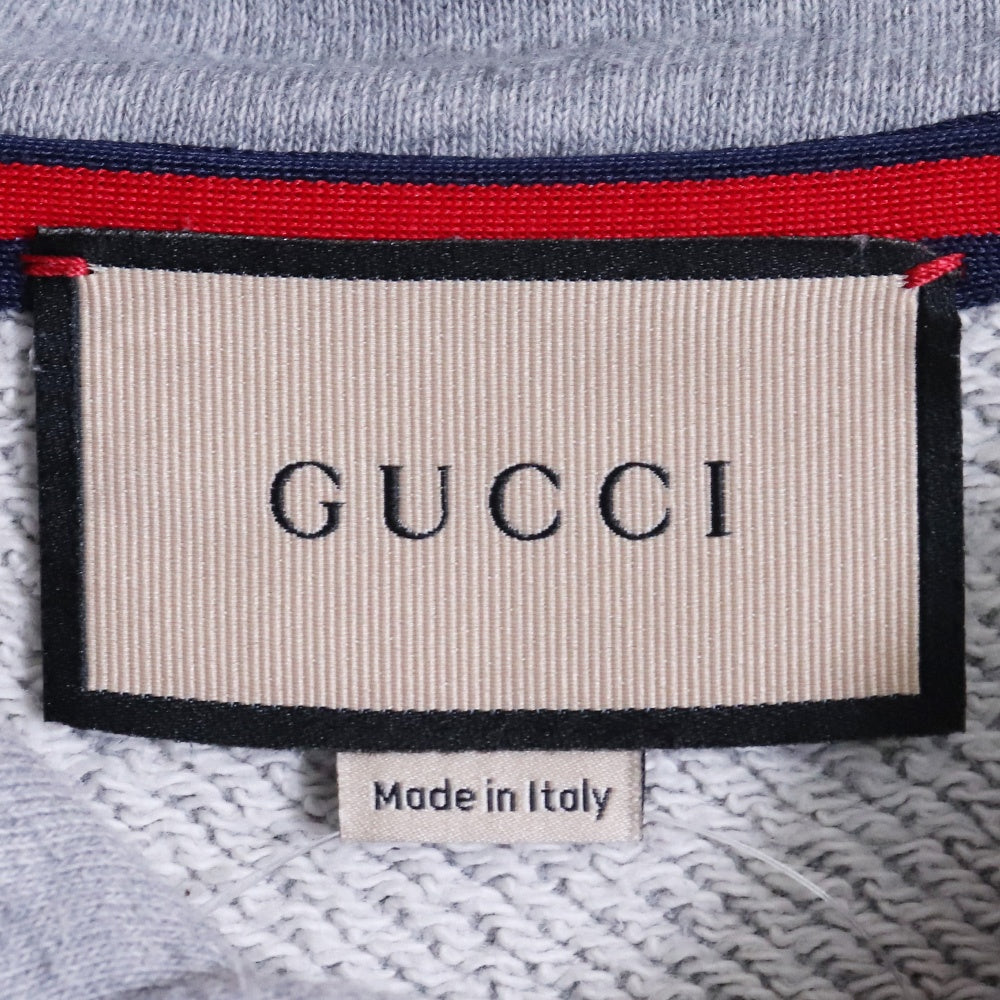 GUCCI 23AW Interlocking G Cotton Jersey Hoodie Gray Size L