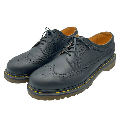 DR.MARTENS Leather Brogue Wingtip Shoes Black Size 27cm