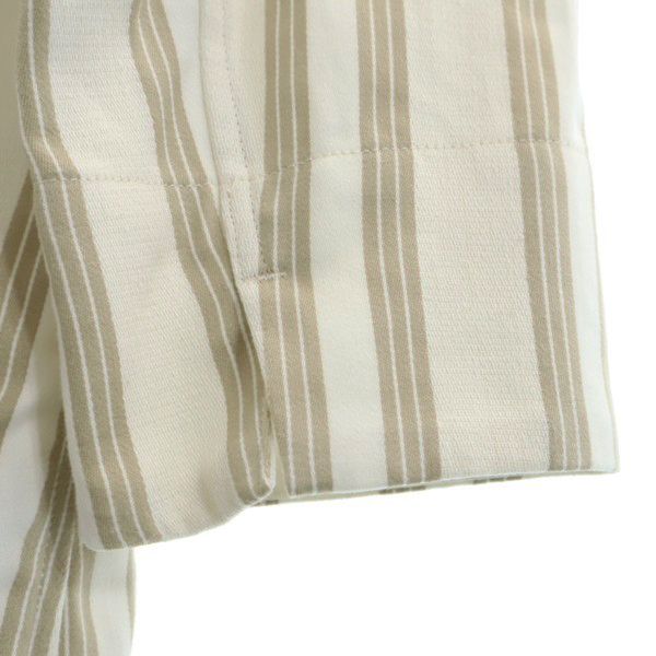 Johnbull Beige Striped Linen Blend Gown Coat Size S