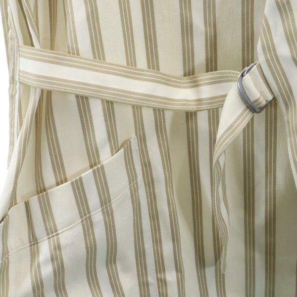 Johnbull Beige Striped Linen Blend Gown Coat Size S