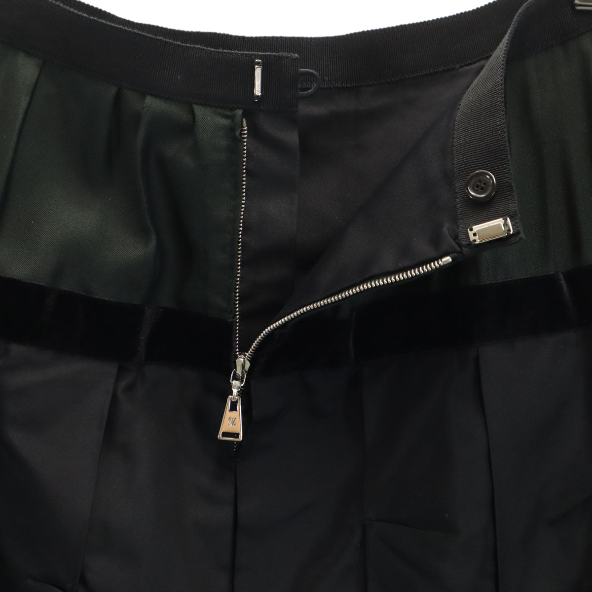 LOUIS VUITTON Silk Blend Midi Skirt Black Size 36