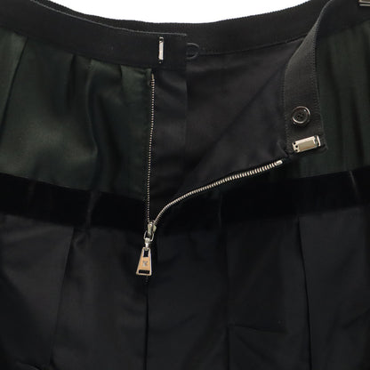 LOUIS VUITTON Silk Blend Midi Skirt Black Size 36