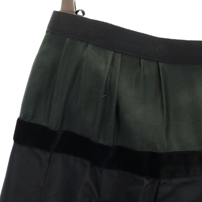 LOUIS VUITTON Silk Blend Midi Skirt Black Size 36