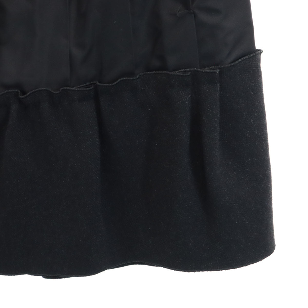 LOUIS VUITTON Silk Blend Midi Skirt Black Size 36
