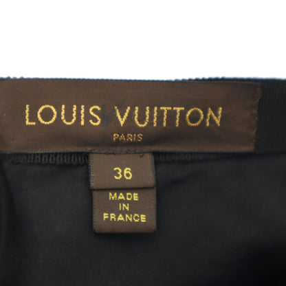 LOUIS VUITTON Silk Blend Midi Skirt Black Size 36