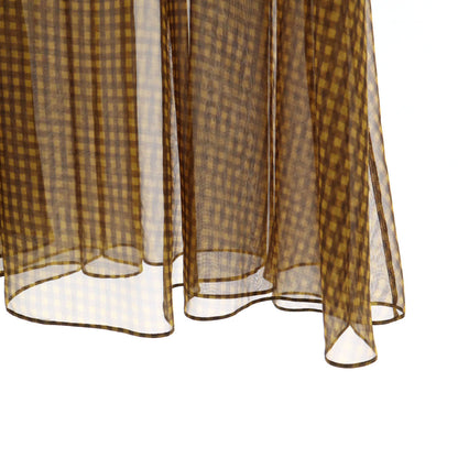 FENDI Italian Check Pattern Maxi Skirt Yellow Size 40