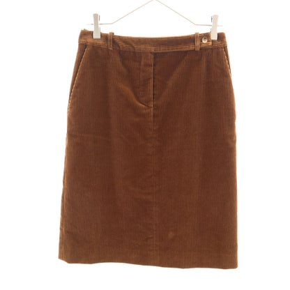 CELINE Made in France Corduroy Midi Skirt Brown Size 38