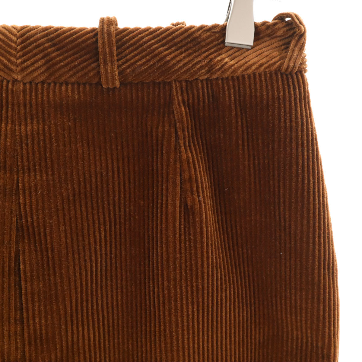 CELINE Made in France Corduroy Midi Skirt Brown Size 38