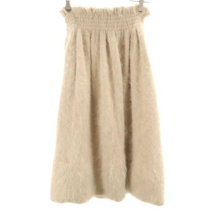 GIVENCHY Italy Angora Blend Midi Skirt Beige Size XS