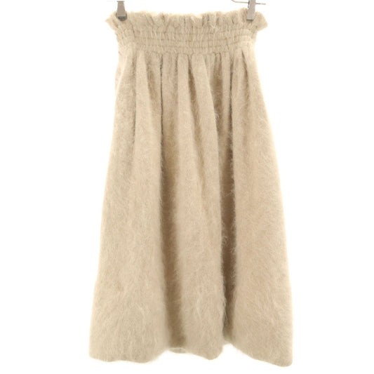 GIVENCHY Italy Angora Blend Midi Skirt Beige Size XS