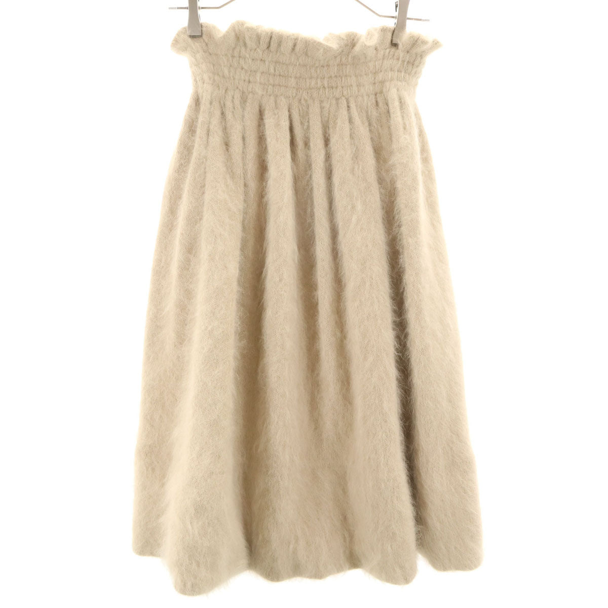 GIVENCHY Italy Angora Blend Midi Skirt Beige Size XS