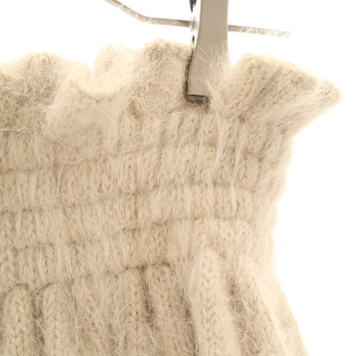 GIVENCHY Italy Angora Blend Midi Skirt Beige Size XS