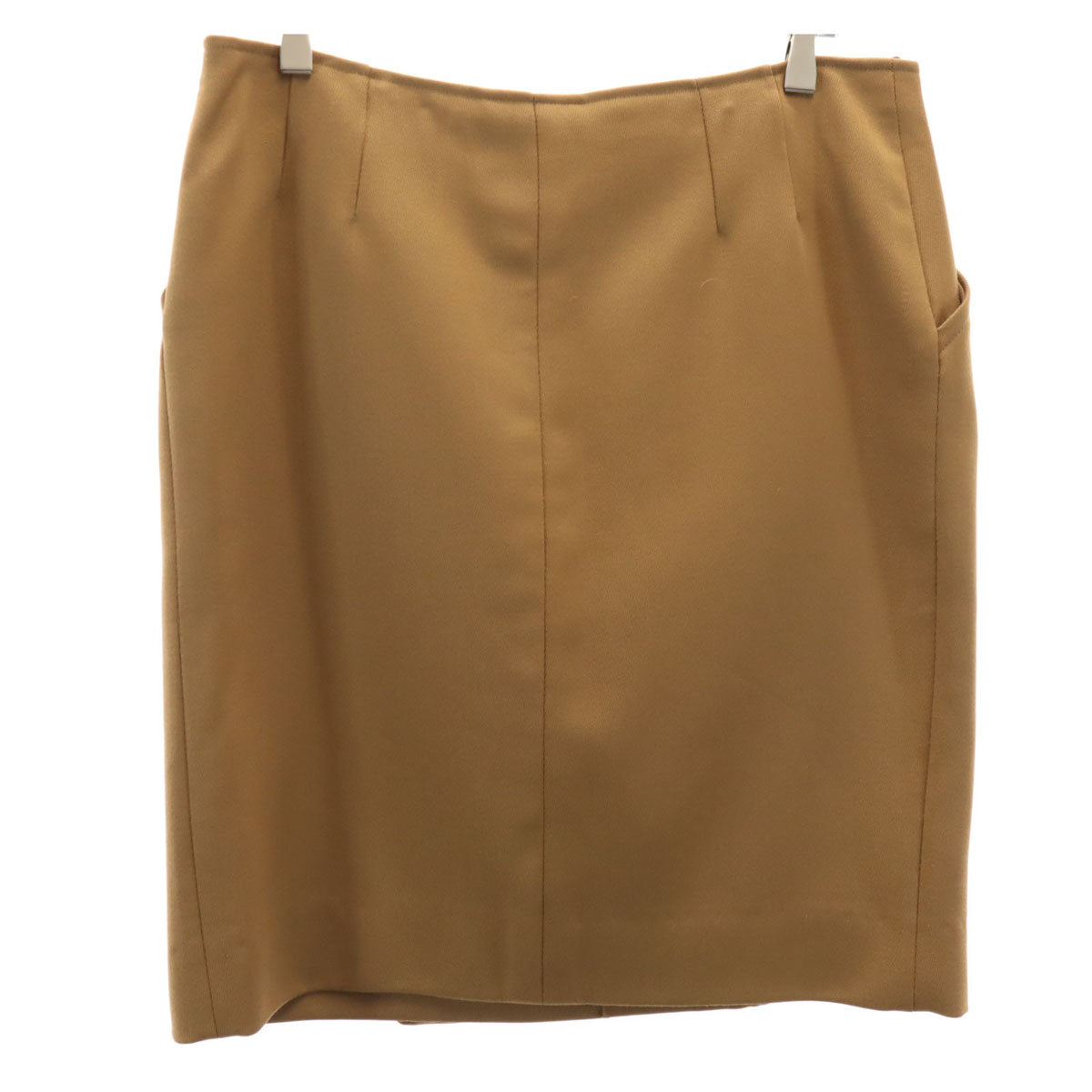 HERMES French Midi Wrap Skirt Brown Size 40