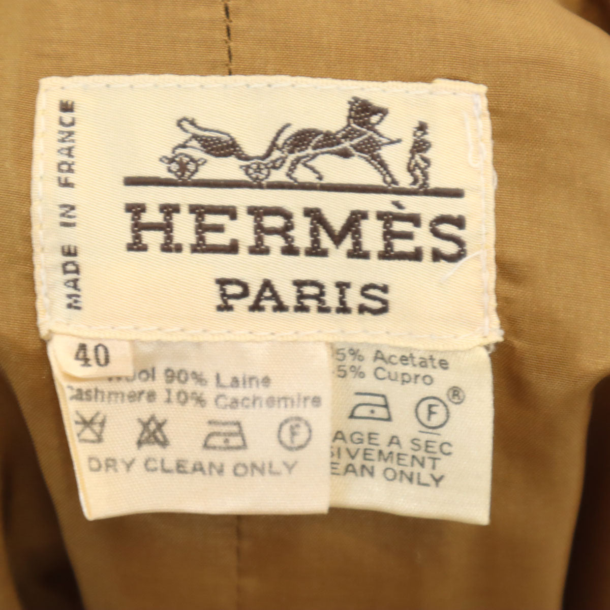 HERMES French Midi Wrap Skirt Brown Size 40