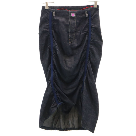 MARITHE + FRANCOIS GIRBAUD Indigo Denim Midi Skirt Size S