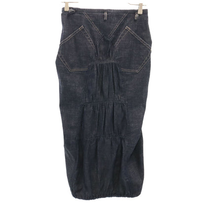 MARITHE + FRANCOIS GIRBAUD Indigo Denim Midi Skirt Size S