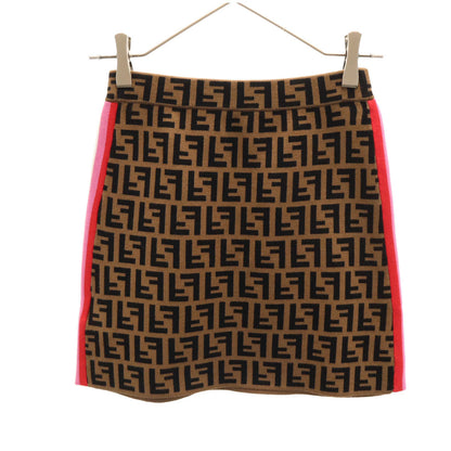 FENDI 19AW Zucca Knit Mini Skirt Brown Size 36