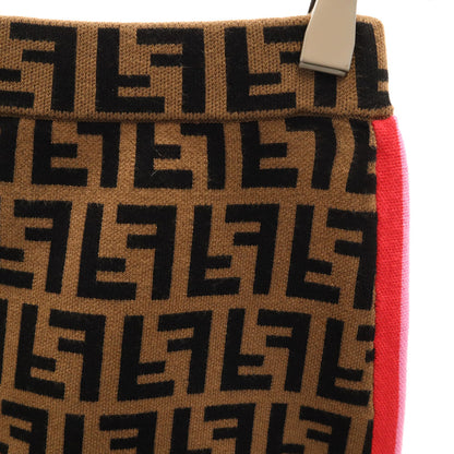 FENDI 19AW Zucca Knit Mini Skirt Brown Size 36