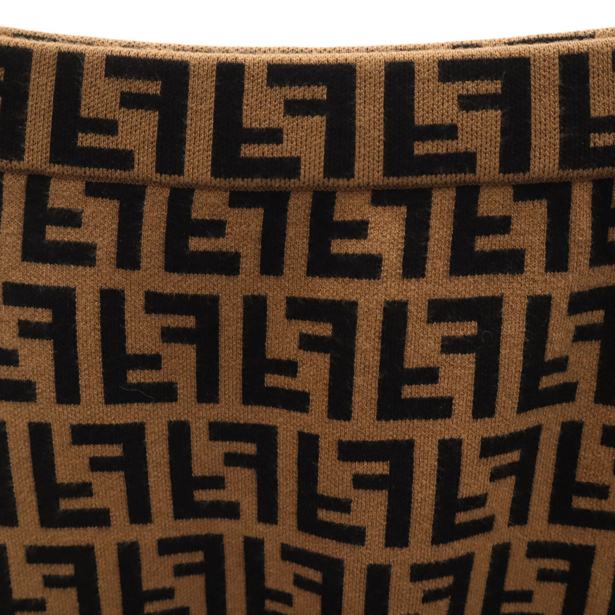 FENDI 19AW Zucca Knit Mini Skirt Brown Size 36