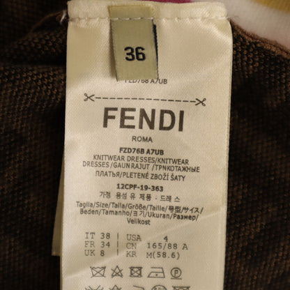 FENDI 19AW Zucca Knit Mini Skirt Brown Size 36