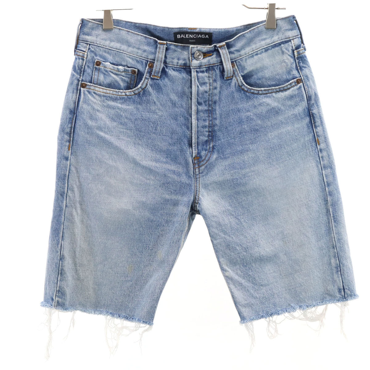 BALENCIAGA Made in Japan Blue Denim Shorts Size W29