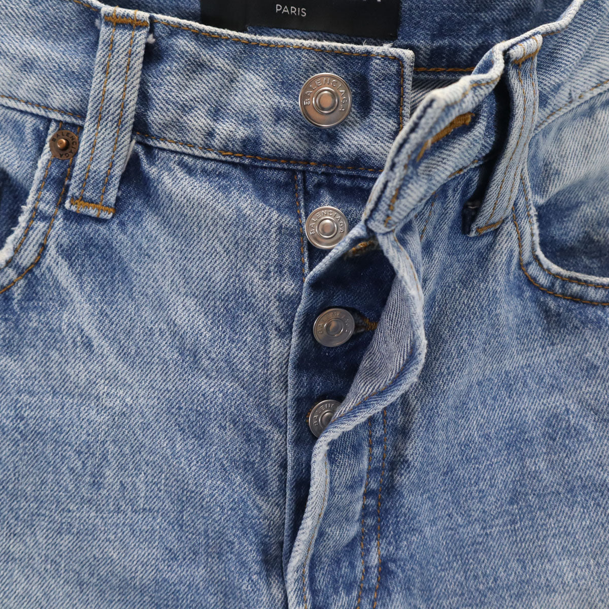 BALENCIAGA Made in Japan Blue Denim Shorts Size W29