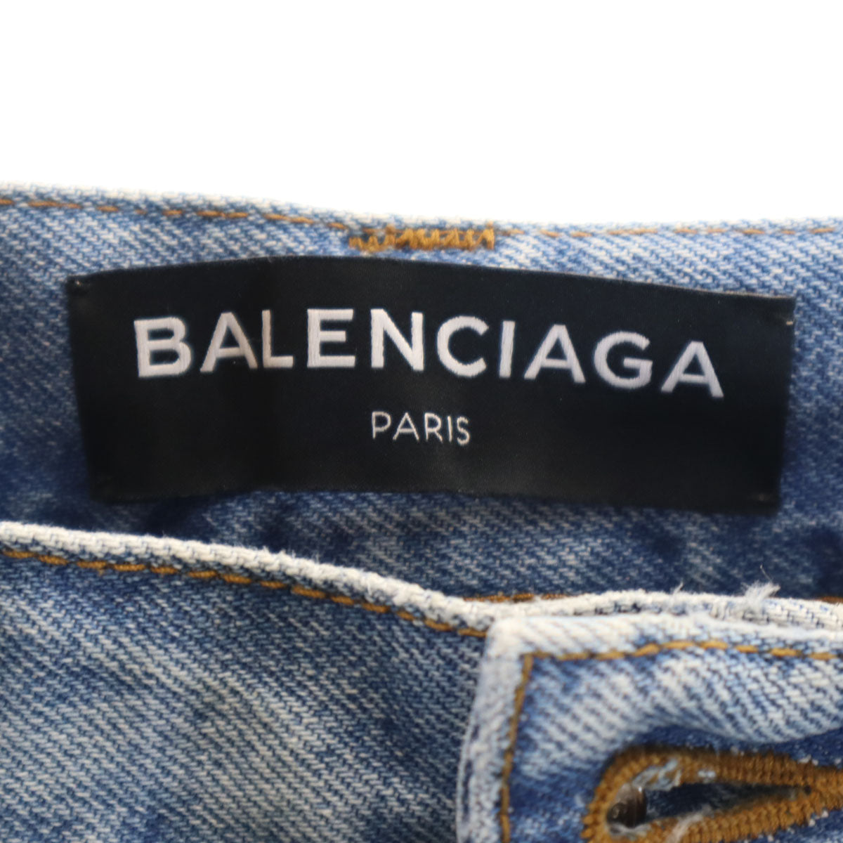 BALENCIAGA Made in Japan Blue Denim Shorts Size W29