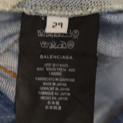 BALENCIAGA Made in Japan Blue Denim Shorts Size W29