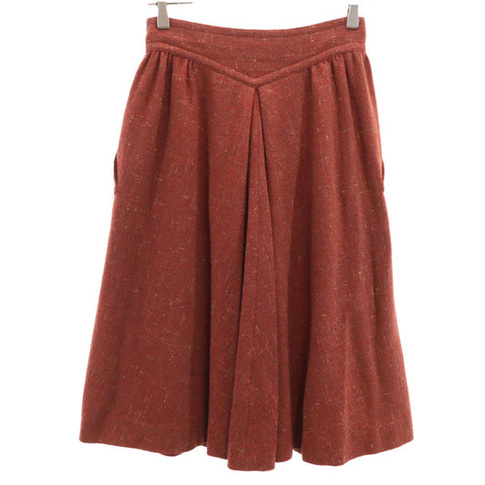 ISSEY MIYAKE 70s Vintage Tweed Wrap Skirt Rust Size JP 11