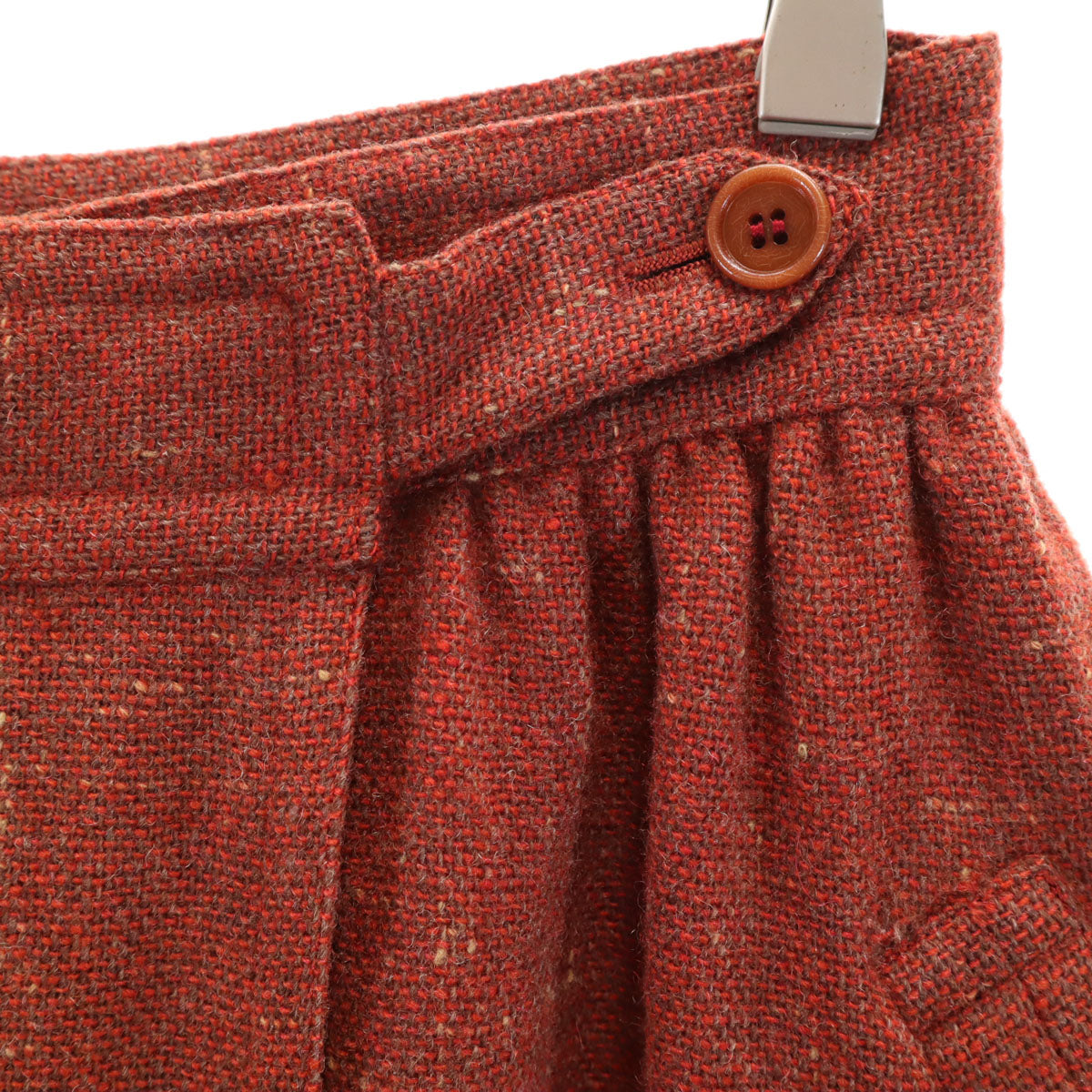 ISSEY MIYAKE 70s Vintage Tweed Wrap Skirt Rust Size JP 11