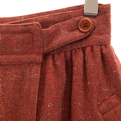 ISSEY MIYAKE 70s Vintage Tweed Wrap Skirt Rust Size JP 11