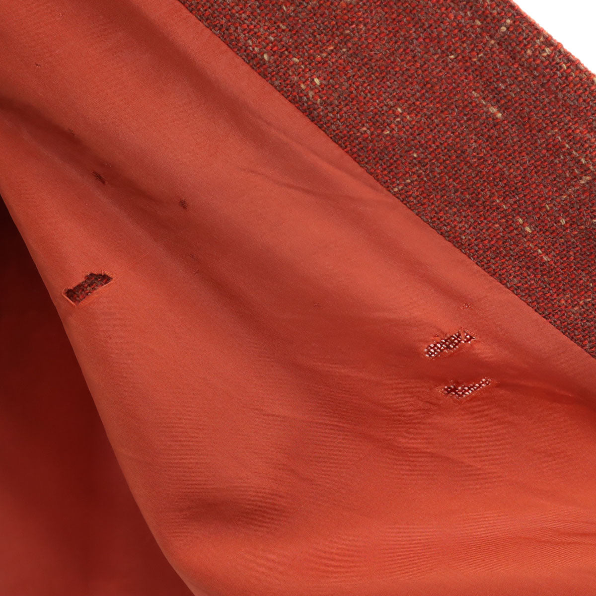 ISSEY MIYAKE 70s Vintage Tweed Wrap Skirt Rust Size JP 11