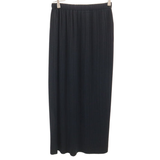 ISSEY MIYAKE 90s Pleated Maxi Skirt Black Size M