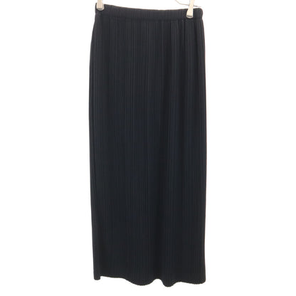 ISSEY MIYAKE 90s Pleated Maxi Skirt Black Size M